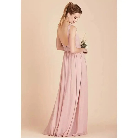 NWT Birdy Grey Jan Dress Sleeveless Scoop Neck V-Back Lined Mesh Rose Quartz M - Picture 2 of 4